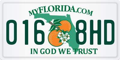 FL license plate 0168HD