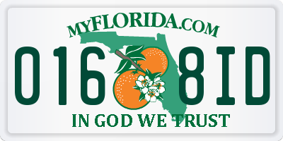 FL license plate 0168ID