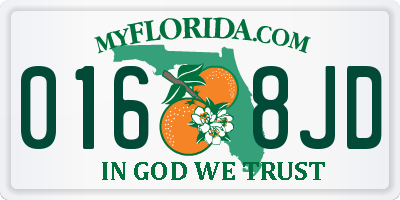FL license plate 0168JD