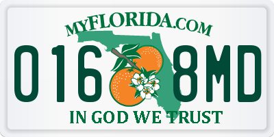 FL license plate 0168MD