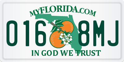FL license plate 0168MJ