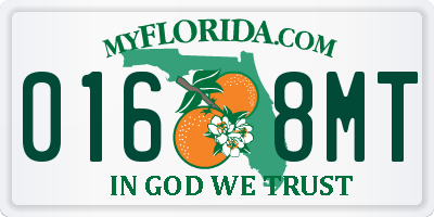 FL license plate 0168MT