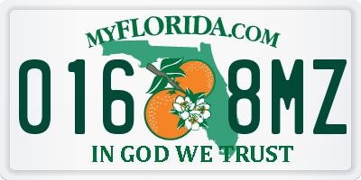 FL license plate 0168MZ