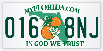 FL license plate 0168NJ