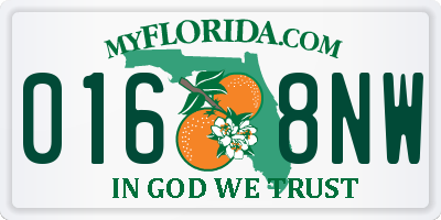 FL license plate 0168NW