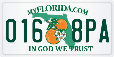 FL license plate 0168PA