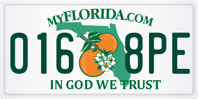 FL license plate 0168PE