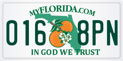 FL license plate 0168PN