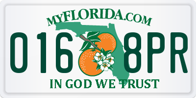 FL license plate 0168PR