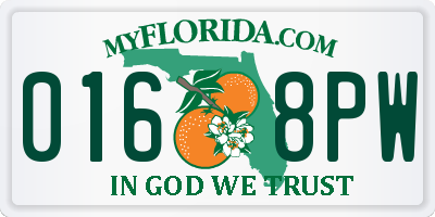FL license plate 0168PW