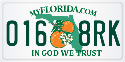 FL license plate 0168RK