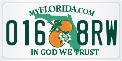 FL license plate 0168RW