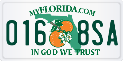 FL license plate 0168SA