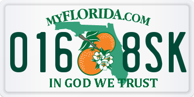 FL license plate 0168SK