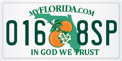 FL license plate 0168SP
