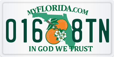 FL license plate 0168TN