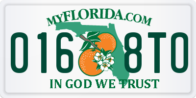 FL license plate 0168TO