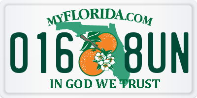 FL license plate 0168UN