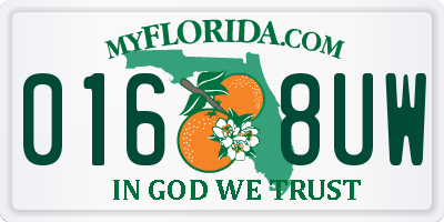 FL license plate 0168UW