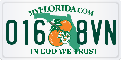 FL license plate 0168VN