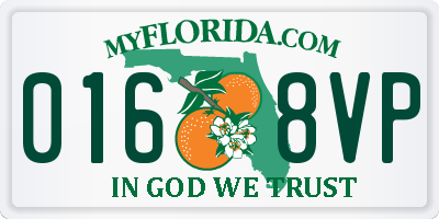 FL license plate 0168VP