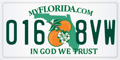 FL license plate 0168VW