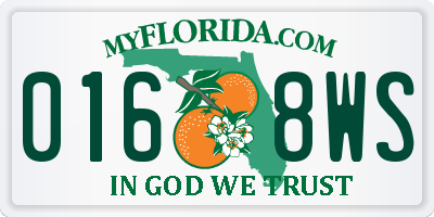 FL license plate 0168WS