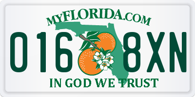 FL license plate 0168XN