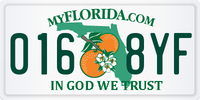 FL license plate 0168YF