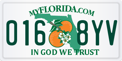 FL license plate 0168YV