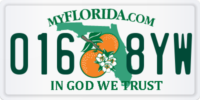 FL license plate 0168YW
