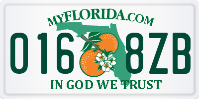FL license plate 0168ZB