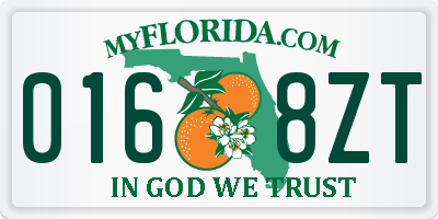 FL license plate 0168ZT