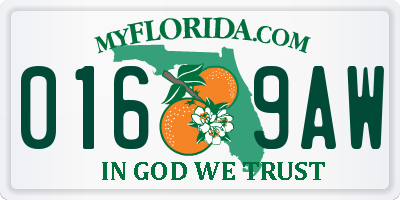 FL license plate 0169AW