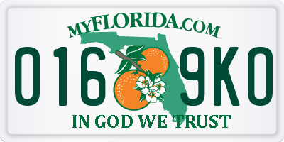 FL license plate 0169KO