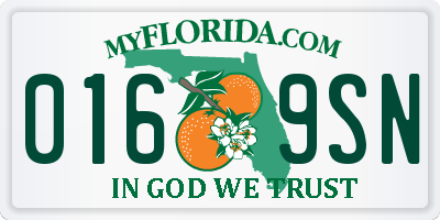 FL license plate 0169SN
