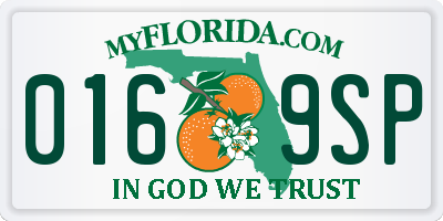 FL license plate 0169SP