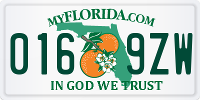 FL license plate 0169ZW
