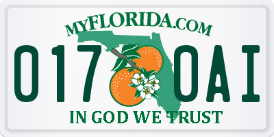 FL license plate 0170AI