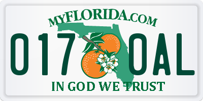 FL license plate 0170AL