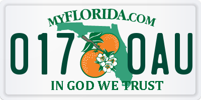 FL license plate 0170AU