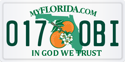 FL license plate 0170BI