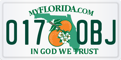 FL license plate 0170BJ
