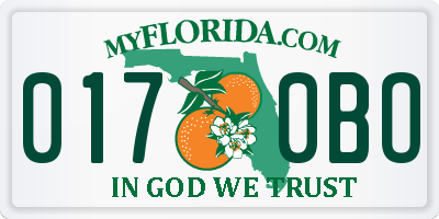 FL license plate 0170BO