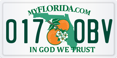 FL license plate 0170BV