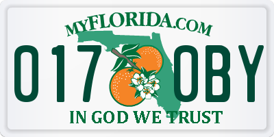 FL license plate 0170BY