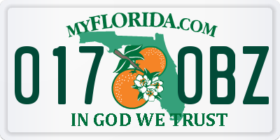FL license plate 0170BZ