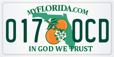 FL license plate 0170CD