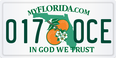 FL license plate 0170CE
