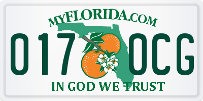 FL license plate 0170CG